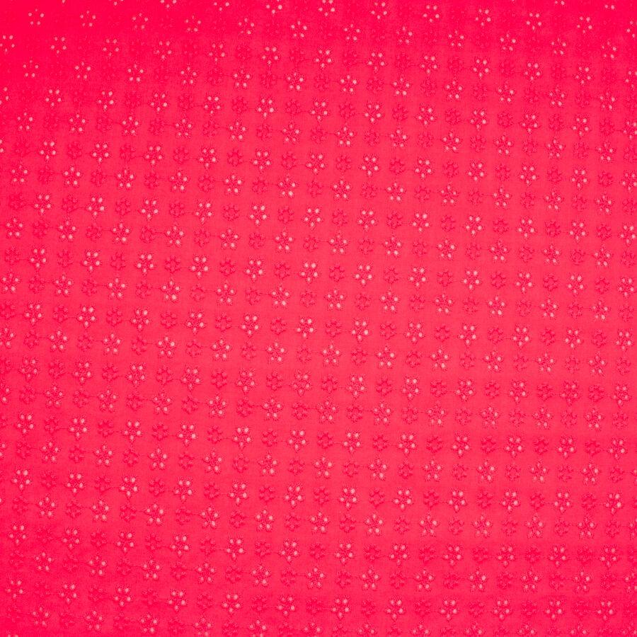 Bright Pink Floral Cotton Embroidery