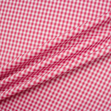 Red & White Check Superfine Cotton Shirting