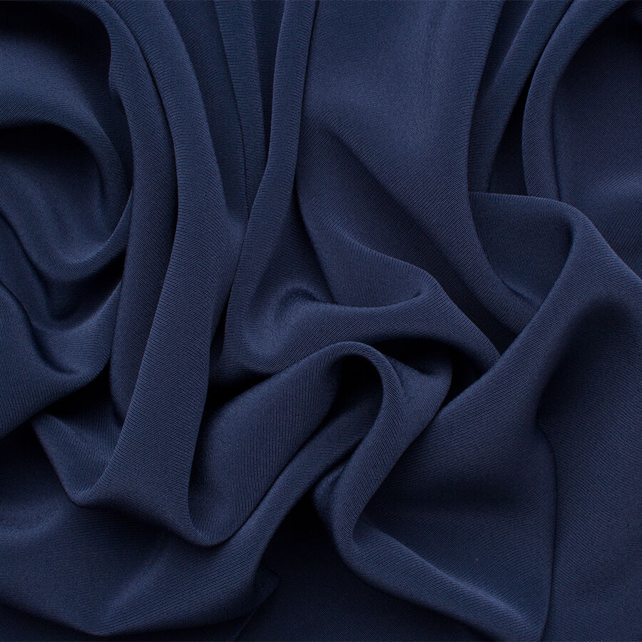 Navy Blue Satin Backed Crêpe