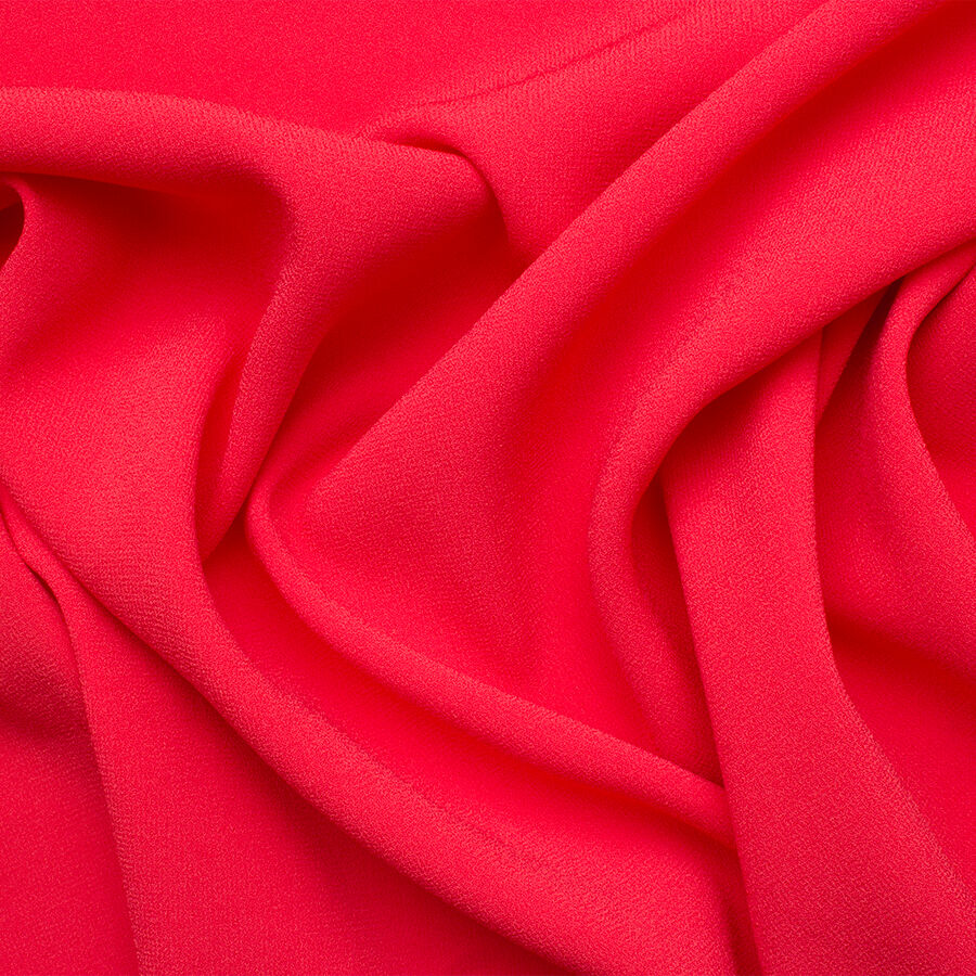 Bright Coral Pink Satin Backed Crêpe