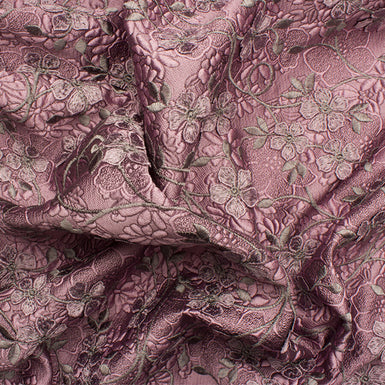 Dusty Pink Embroidered Floral Cloqué