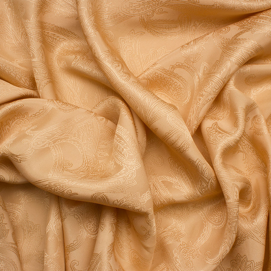 Caramel Silk Paisley Jacquard (A 2.50m Piece)