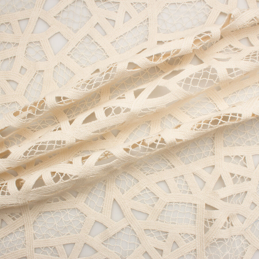 Cream 'Crocheted' Cotton