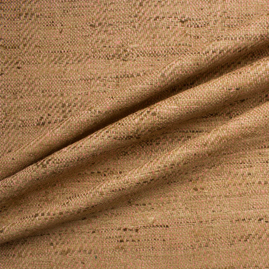 Beige & Pink Tweed Matka Silk