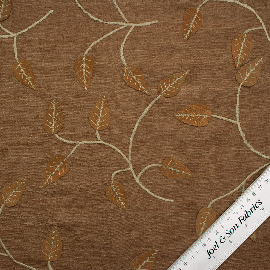 Brown Embroidered Silk Matka