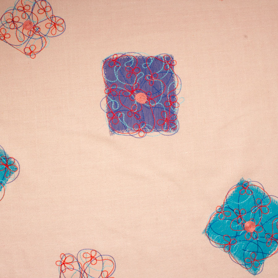 Soft Pink Floral Embroidered Silk