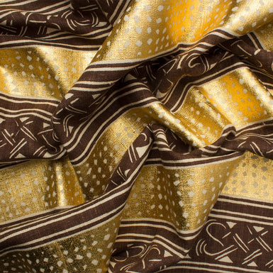 Brown/Gold Laminated Silk Matka