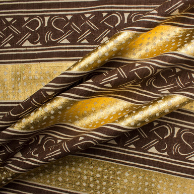 Brown/Gold Laminated Silk Matka