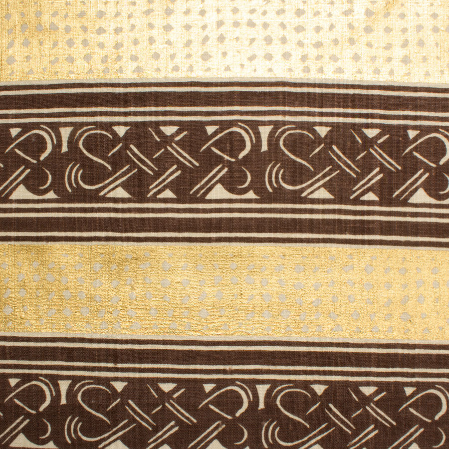 Brown/Gold Laminated Silk Matka