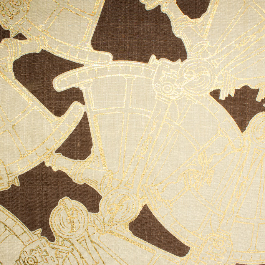 Beige Printed Silk Matka