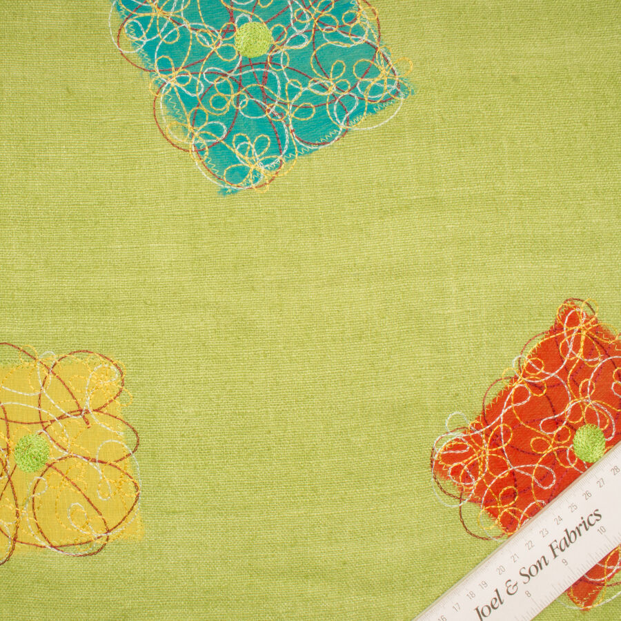 Green Embroidered Silk Matka