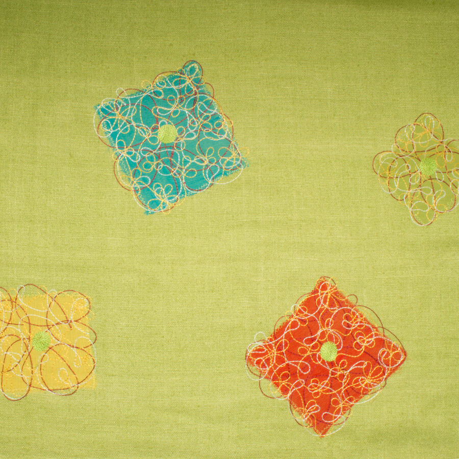 Green Embroidered Silk Matka