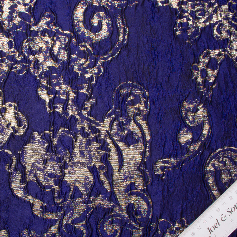 Royal Blue/Gold Metallic Cloqué