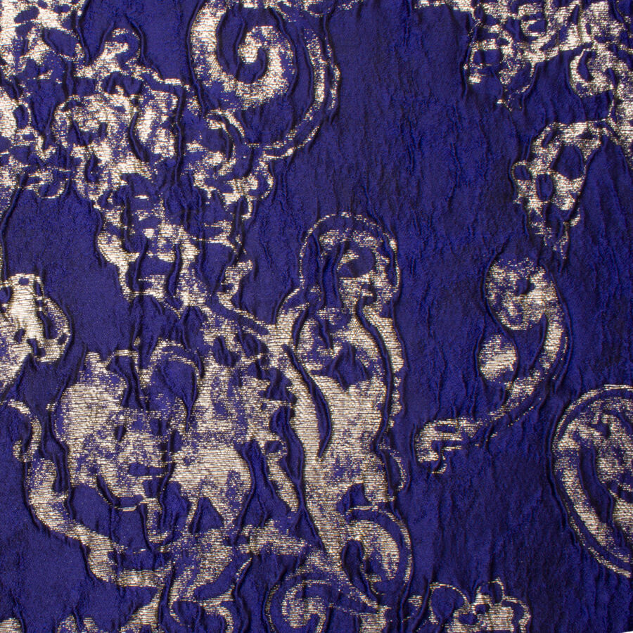 Royal Blue/Gold Metallic Cloqué