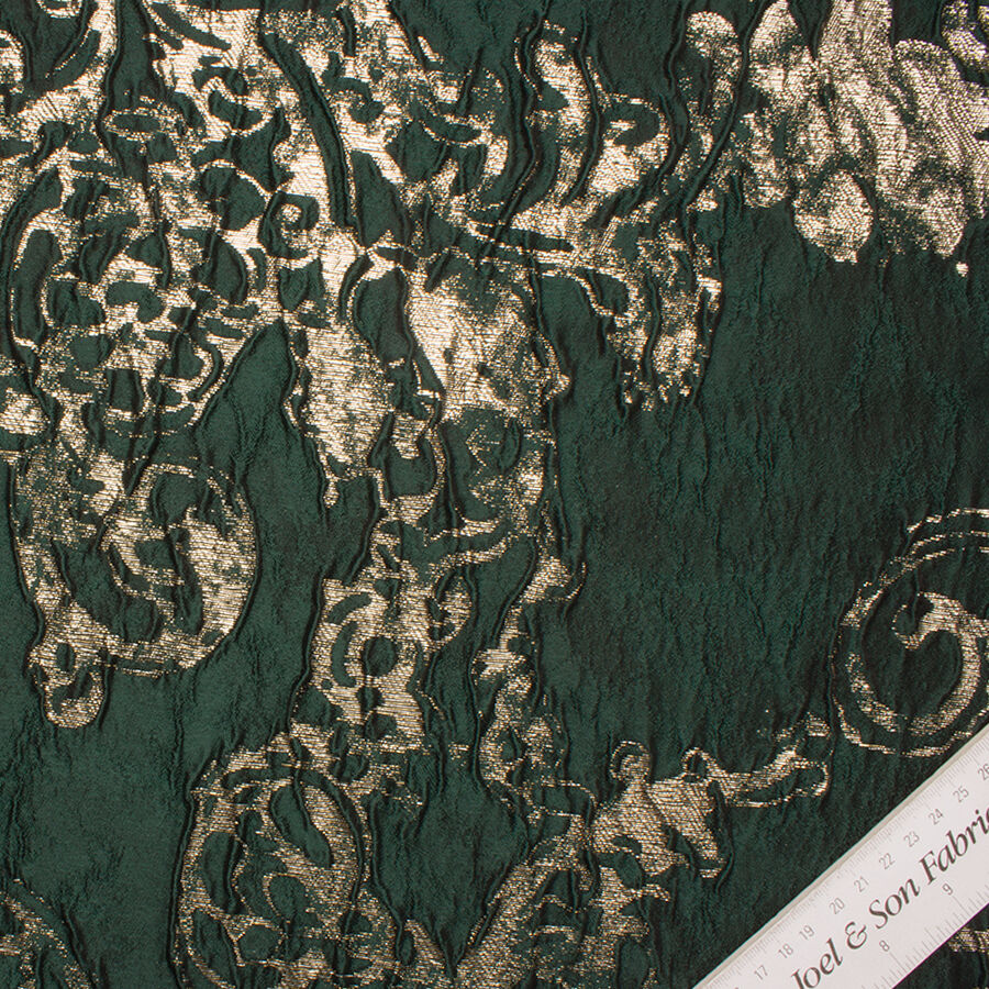Bottle Green/Gold Metallic Cloqué