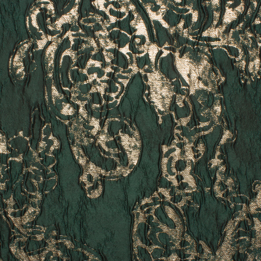 Bottle Green/Gold Metallic Cloqué
