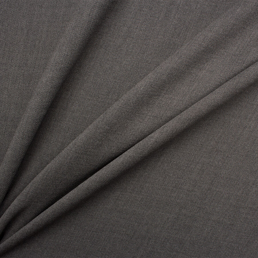 Plain Grey Stretch Wool