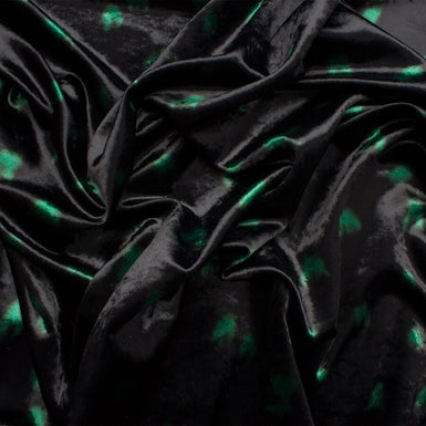 Black/Green Printed Velvet