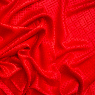 Bright Red Stamped Velvet