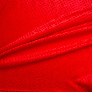 Bright Red Stamped Velvet