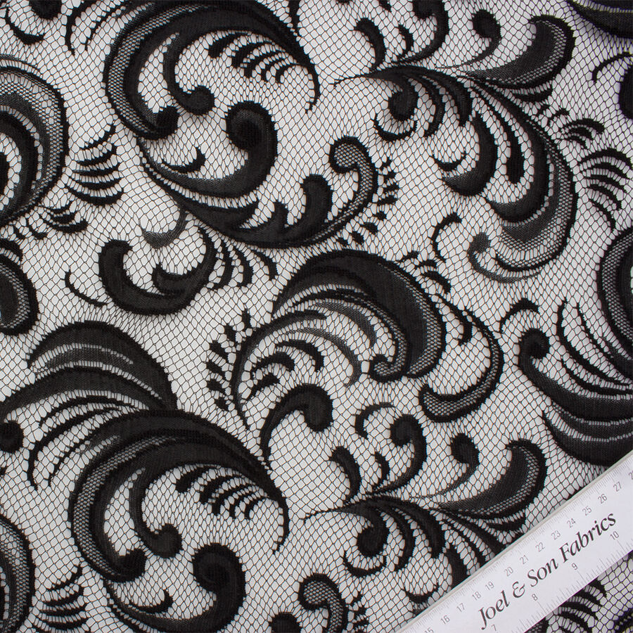 Black Floral Embroidered Tulle