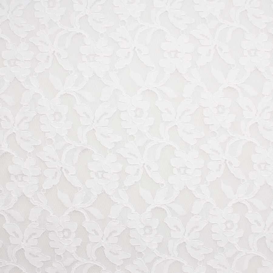 White Floral Embroidered Tulle