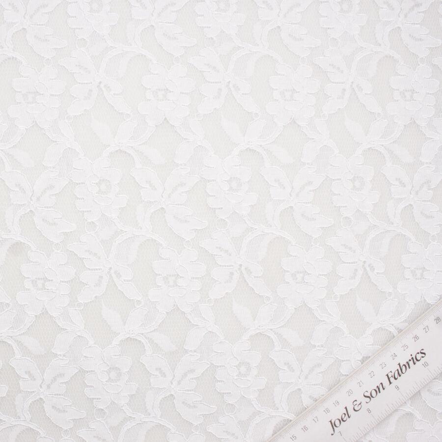 White Floral Embroidered Tulle