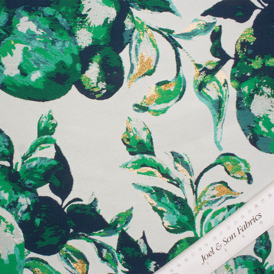 Green/Blue Floral Patterned Brocade