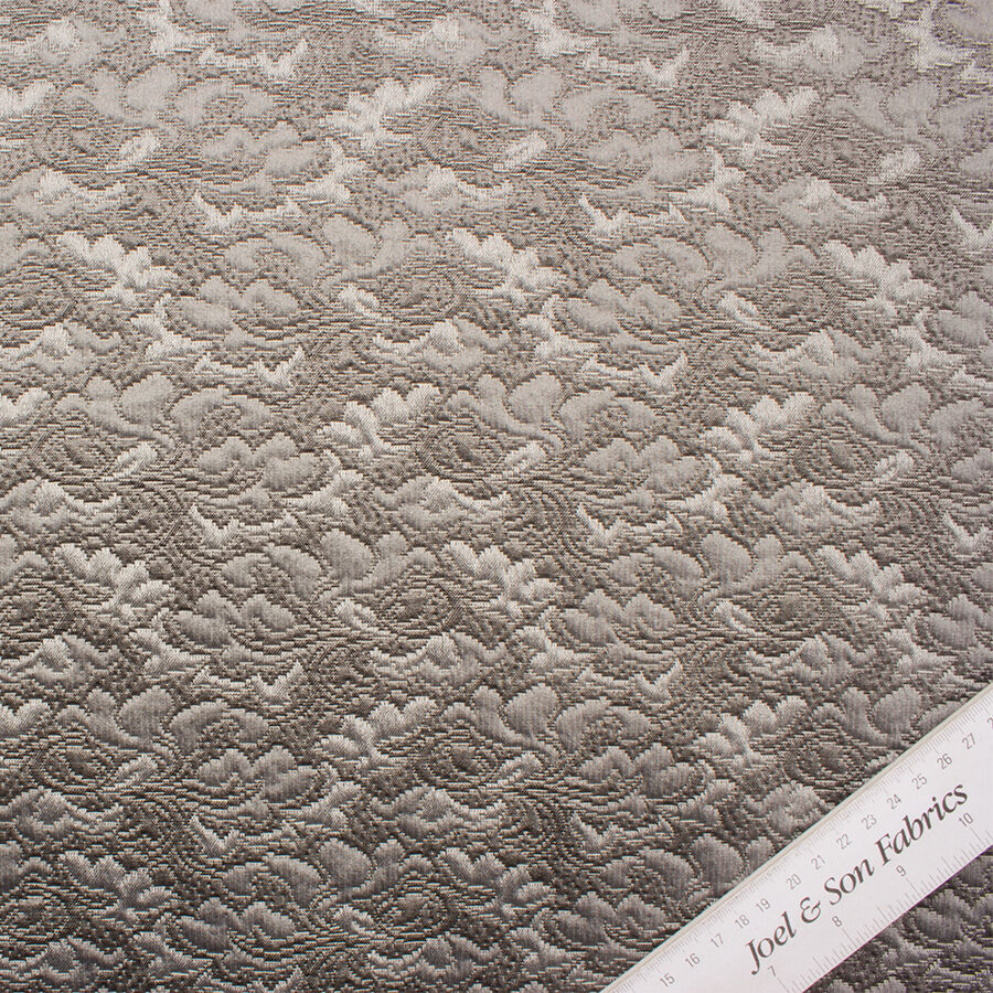 Grey Tone on Tone Metallic Cloqué