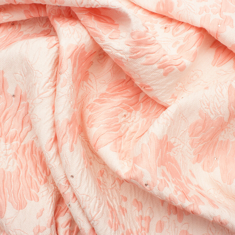 Pale Pink Floral Cloqué