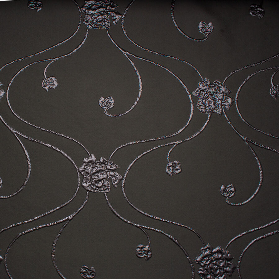 Black Floral Cloqué (A 2m Piece)