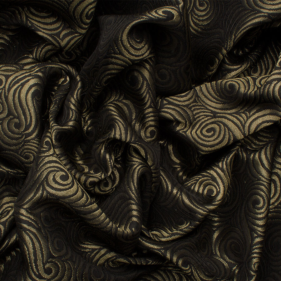 Black/Gold Metallic Brocade