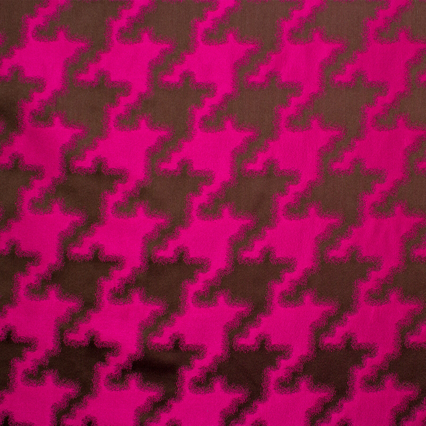 Houndstooth Print Silk Taffeta