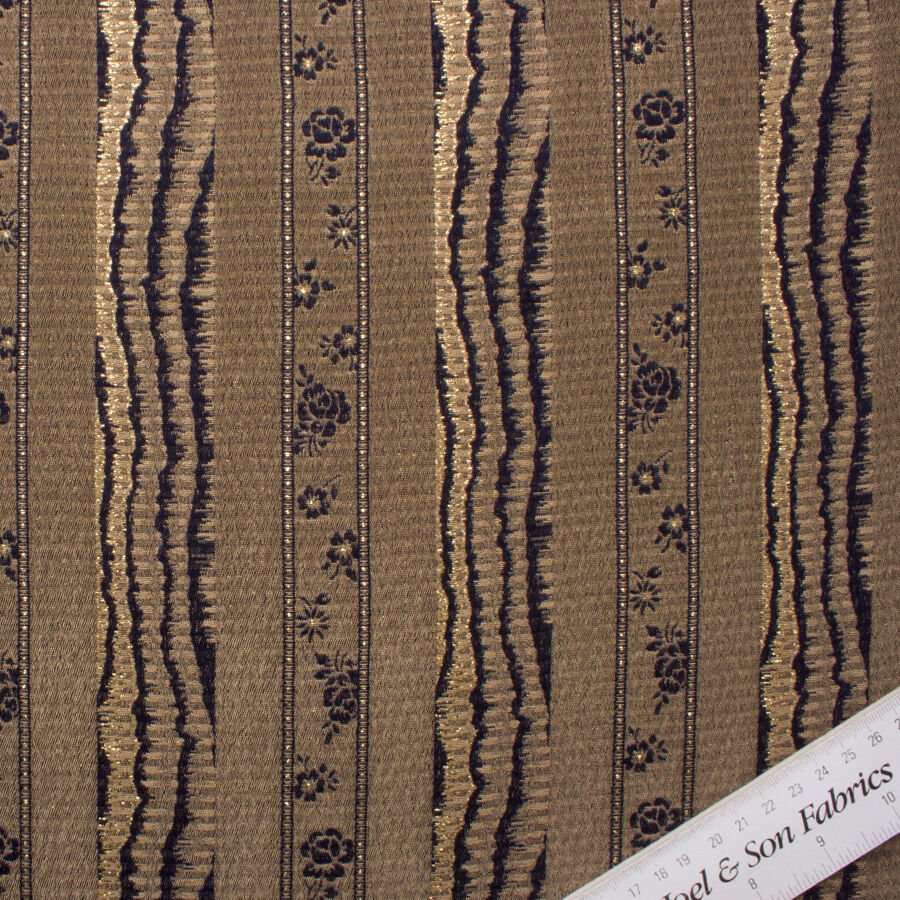 Dark Beige/Gold Metallic Matelassé