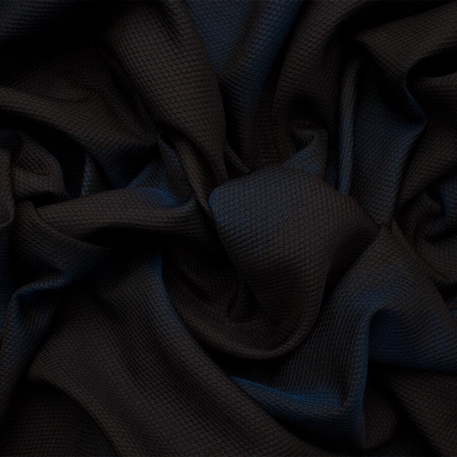Black/Blue Woven Cloqué