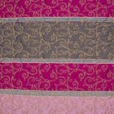 Pink/Grey Quilted Silk