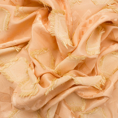 Peach Silk Jacquard Embroidery