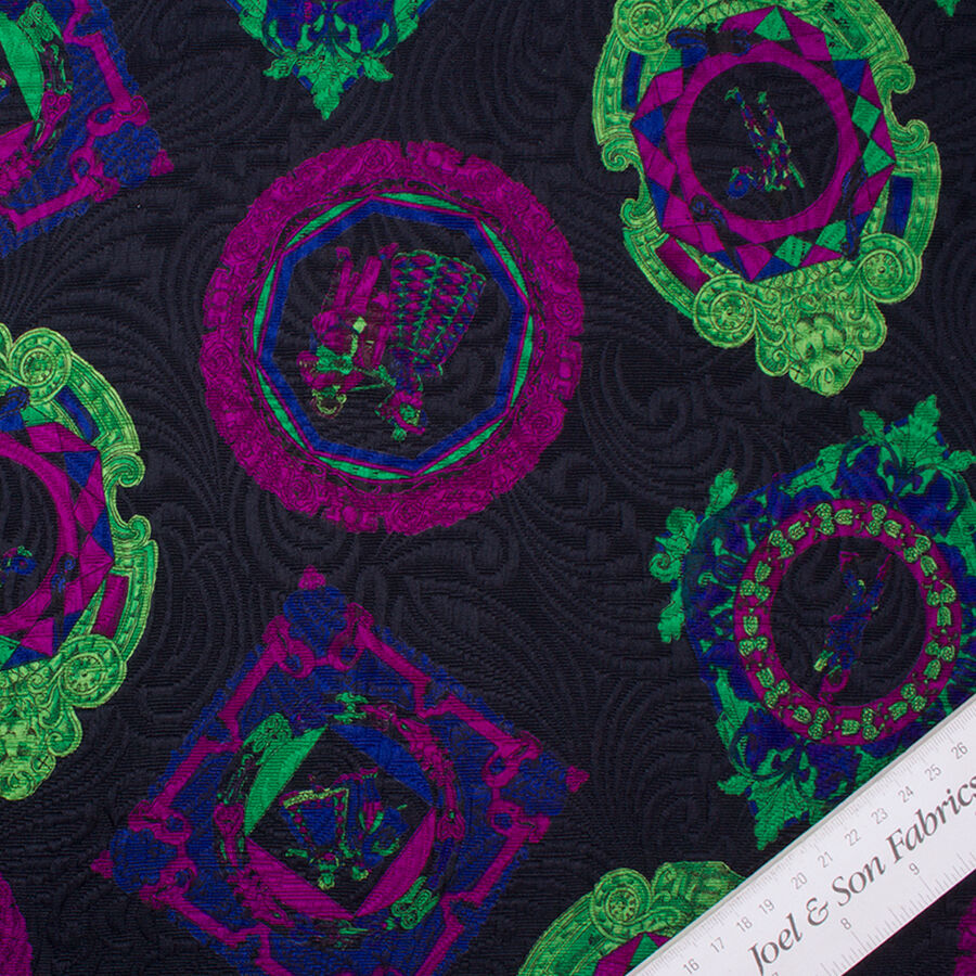 Black/Multi Silk Cloqué
