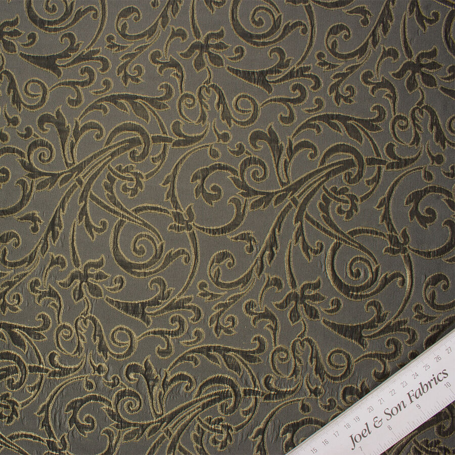 Grey/Black/Gold Metallic Brocade