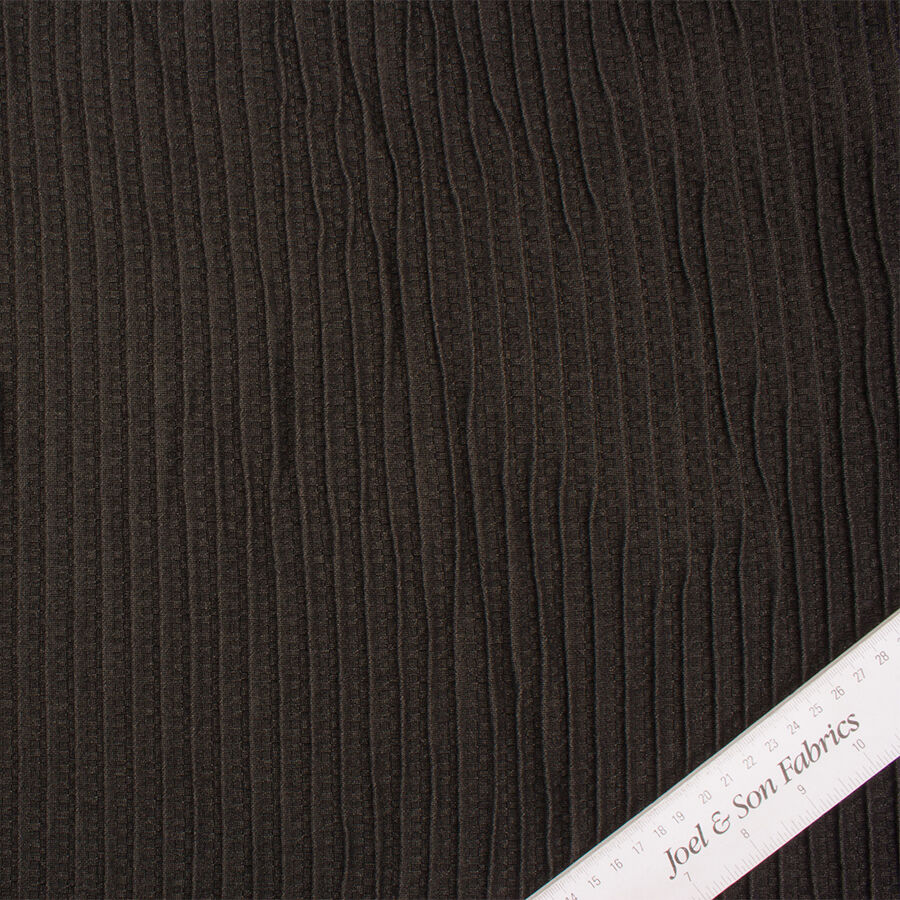 Black Ribbed Jacquard Cloqué