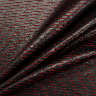 Black/Red Striped Lurex Brocade
