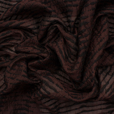 Brown Embroidered Viscose