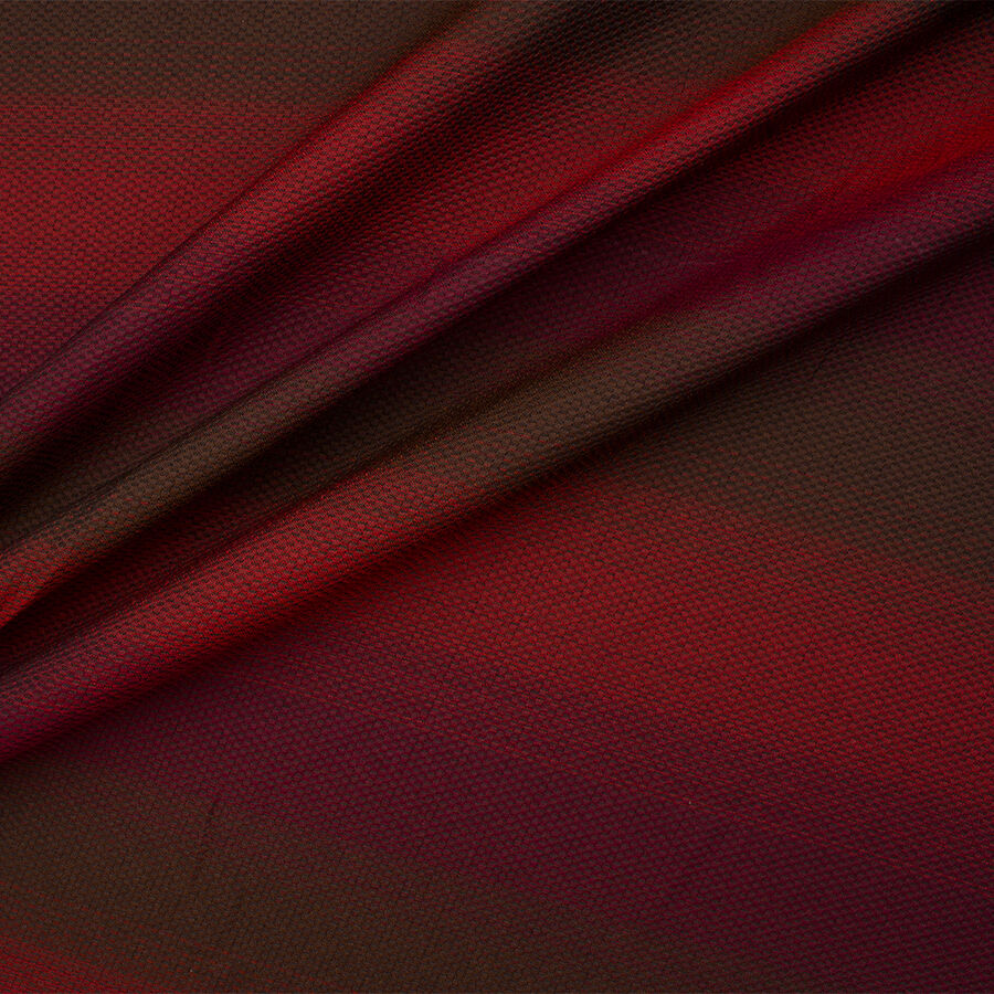 Red/Black Ombré Cloqué Jacquard