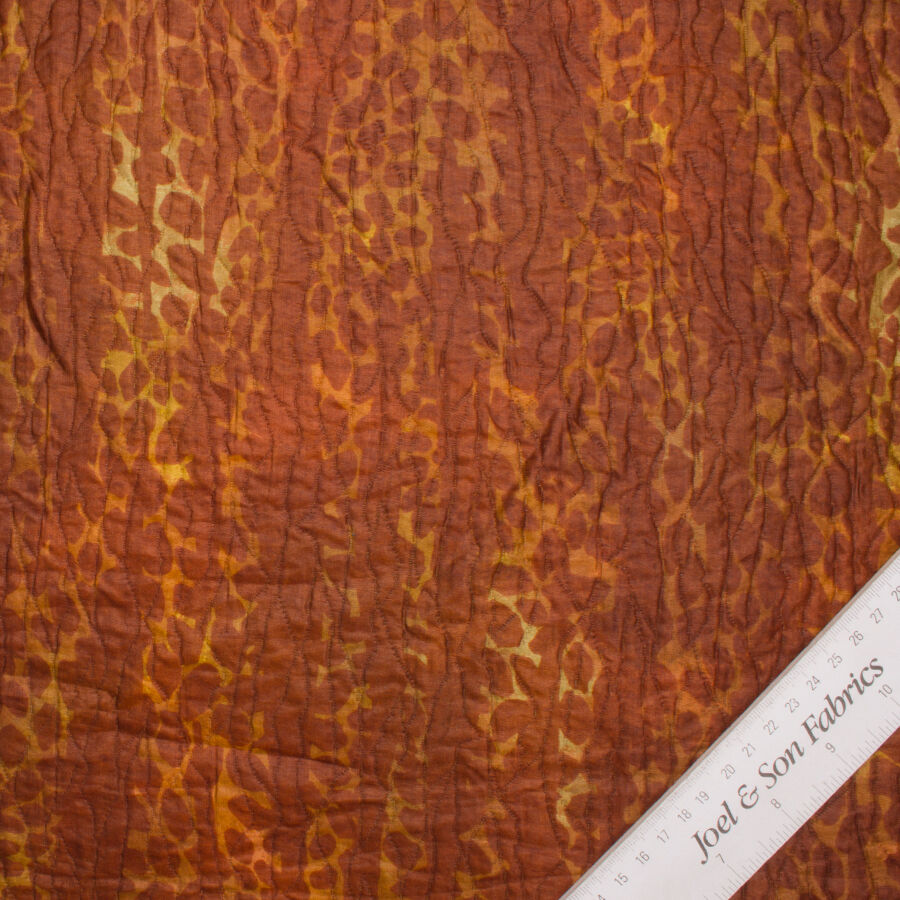 Rich Brown Animal Printed Cloqué