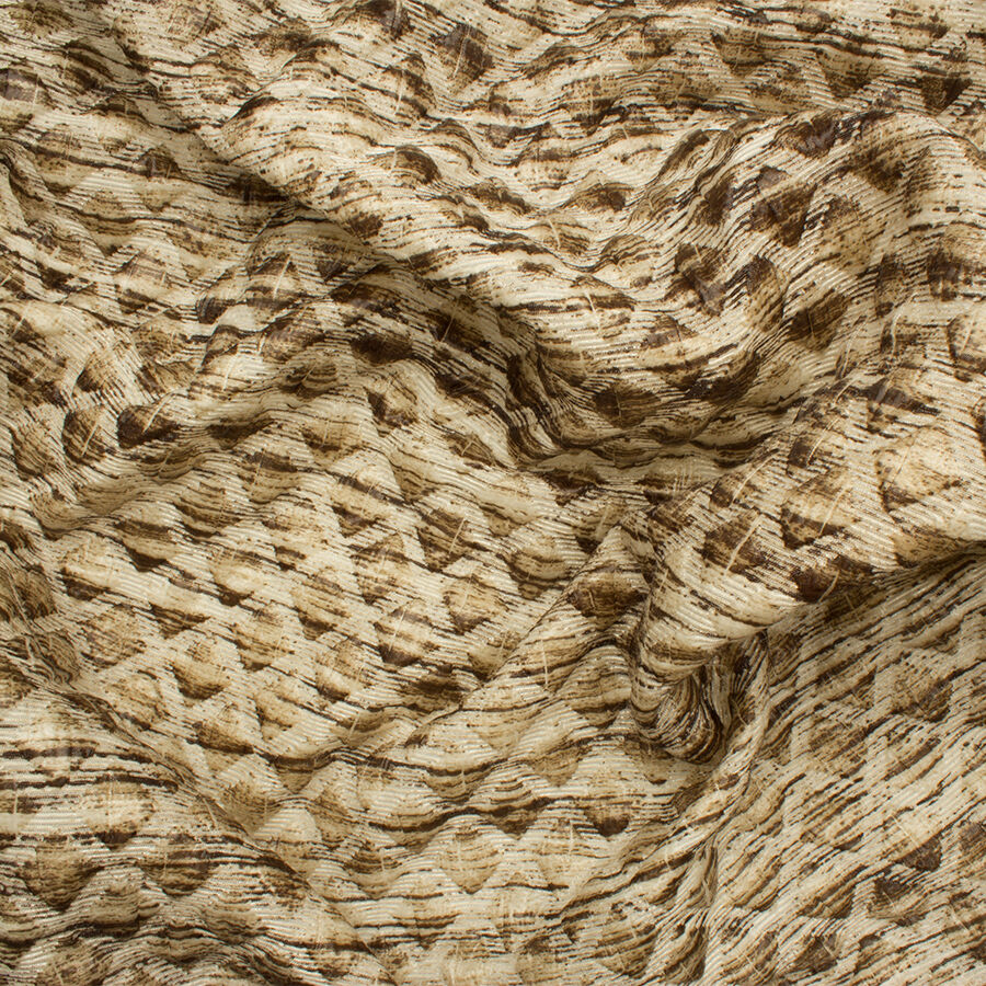 Beige/Black Quilted Metallic Cloqué