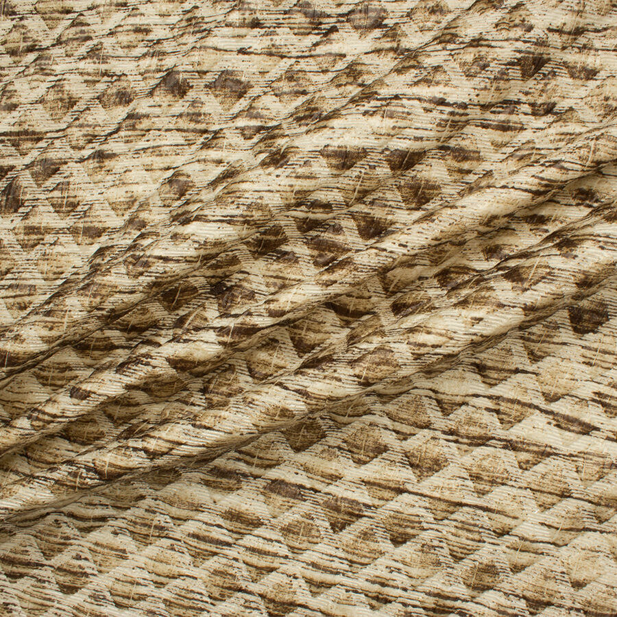 Beige/Black Quilted Metallic Cloqué