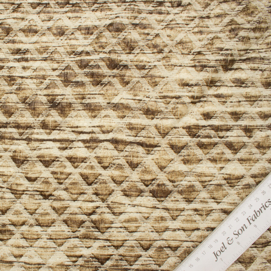 Beige/Black Quilted Metallic Cloqué