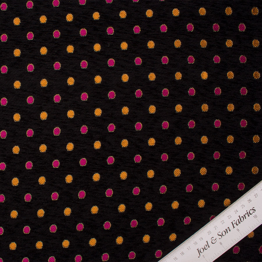 Orange & Pink Spotted Jacquard Brocade