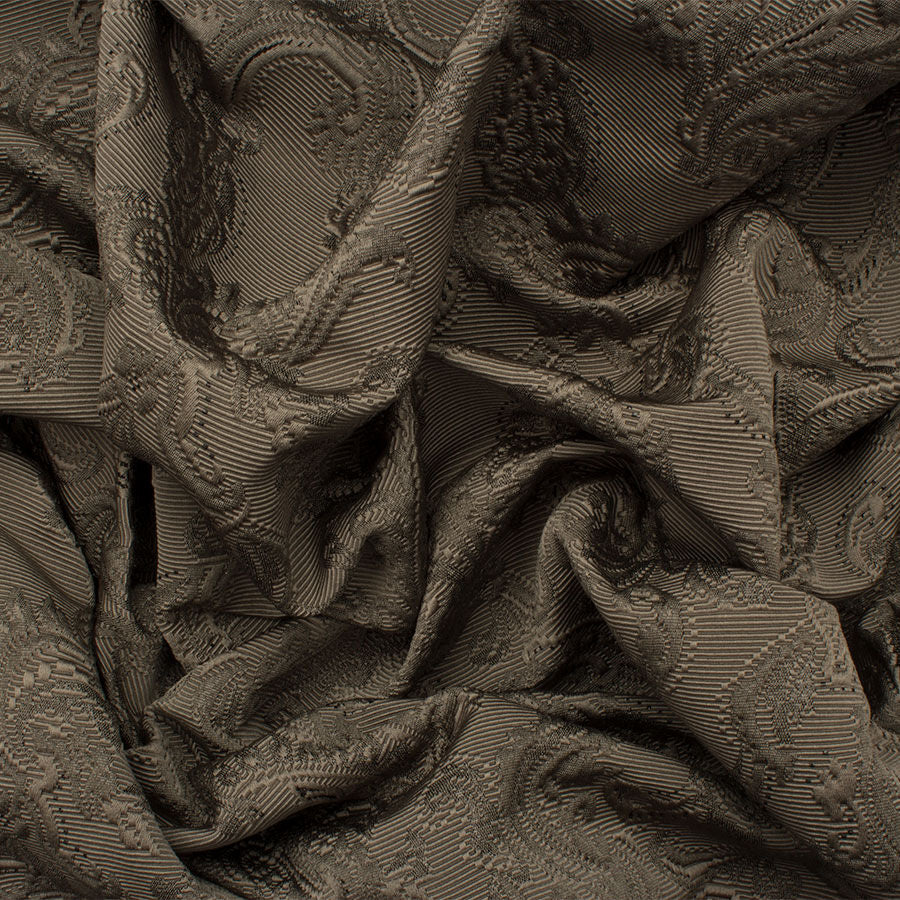 Dark Taupe Metallic Jacquard Brocade
