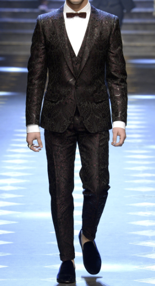 Black Floral Lurex Brocade